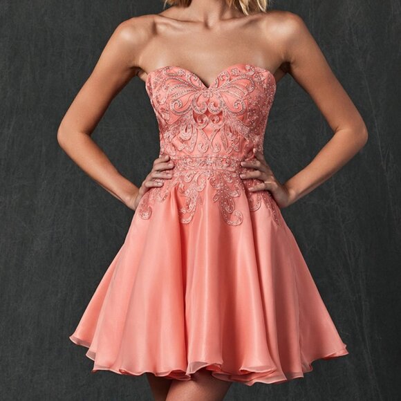 NEW! Pink Tulle Homecoming Dress - Picture 1 of 4
